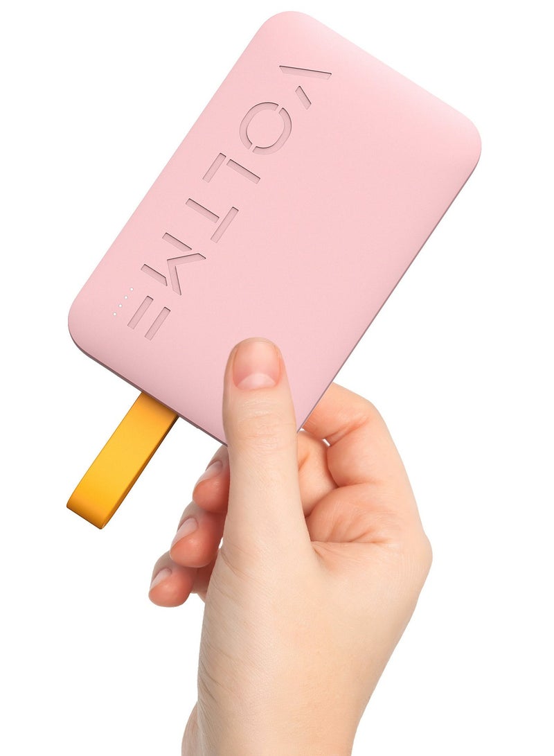 VOLTME 10000mAh Ultra-Slim Power Bank, 22.5W PD Fast Charging USB-C with Built-in Type-C Cable, 3 Output Portable Charger External Battery Pack, Compact Travel Powerbank Airline Approved – Compatible with iPhone 17 / 17 Pro Max / 16 / 15 / 14 / 13 / 12 Series, iPhone Air, Samsung Galaxy S25 / S24 / S23 / S22, Google Pixel 10 / 9, OnePlus 13, Xiaomi 16 / 15, iPad Pro / iPad Air, AirPods, Android Devices – Pink - Image 1